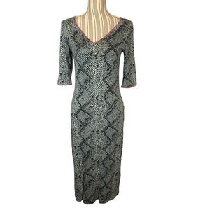 A.B.S Allen Schwartz Women’s Olive Green Snakeskin Print Maxi Dress Size Medium